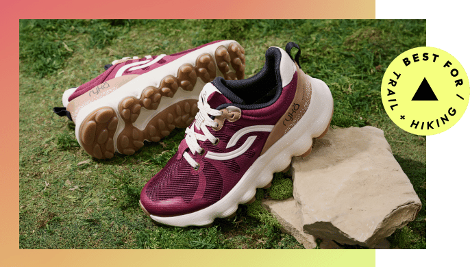 Podflow 2 walking sneaker in Windsor Red Faux Leather/Mesh.
