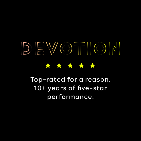 DEVOTION. Top-rated for a reason. 10+ years of five-start performance.