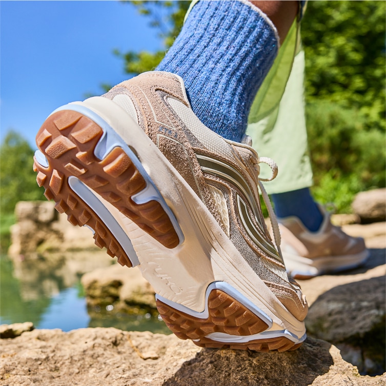 Model wearing Rykä Devotion X TR 2 trail sneaker shoes