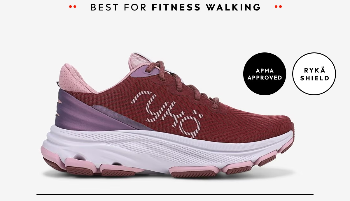 BEST FOR FITNESS WALKING. APMA APPROVED. RYKÄ SHIELD.