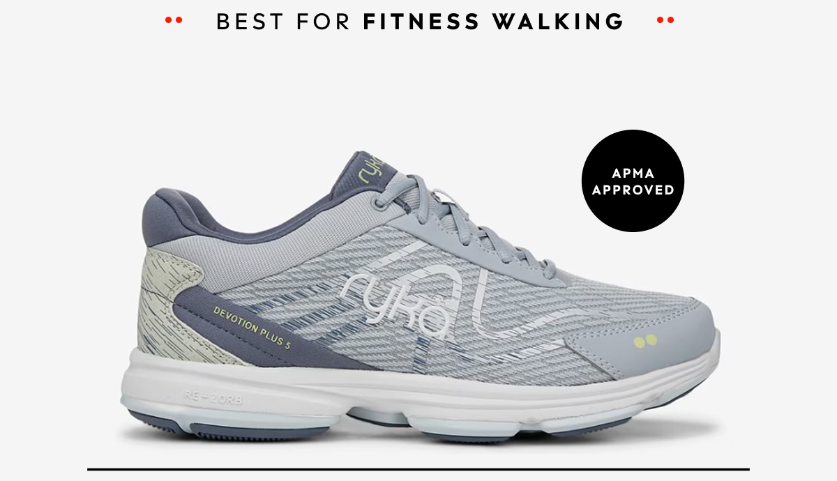 BEST FOR FITNESS WALKING. APMA APPROVED.