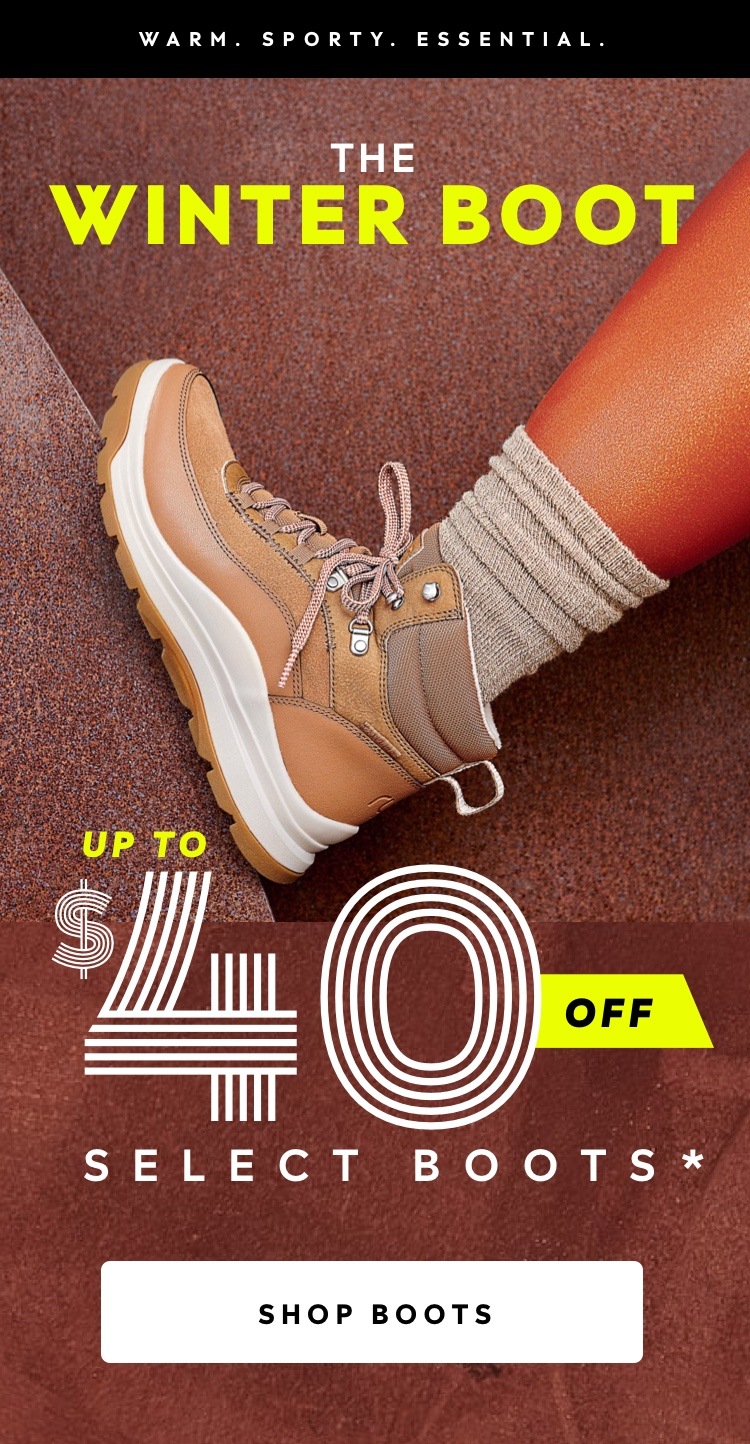 $40 off select boots. shop now