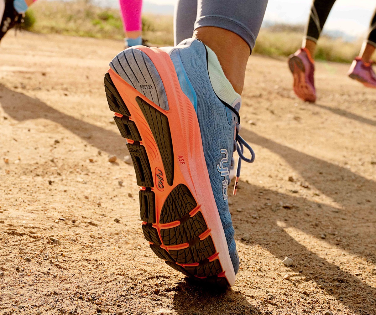 close up of a ryka running shoe bottom view