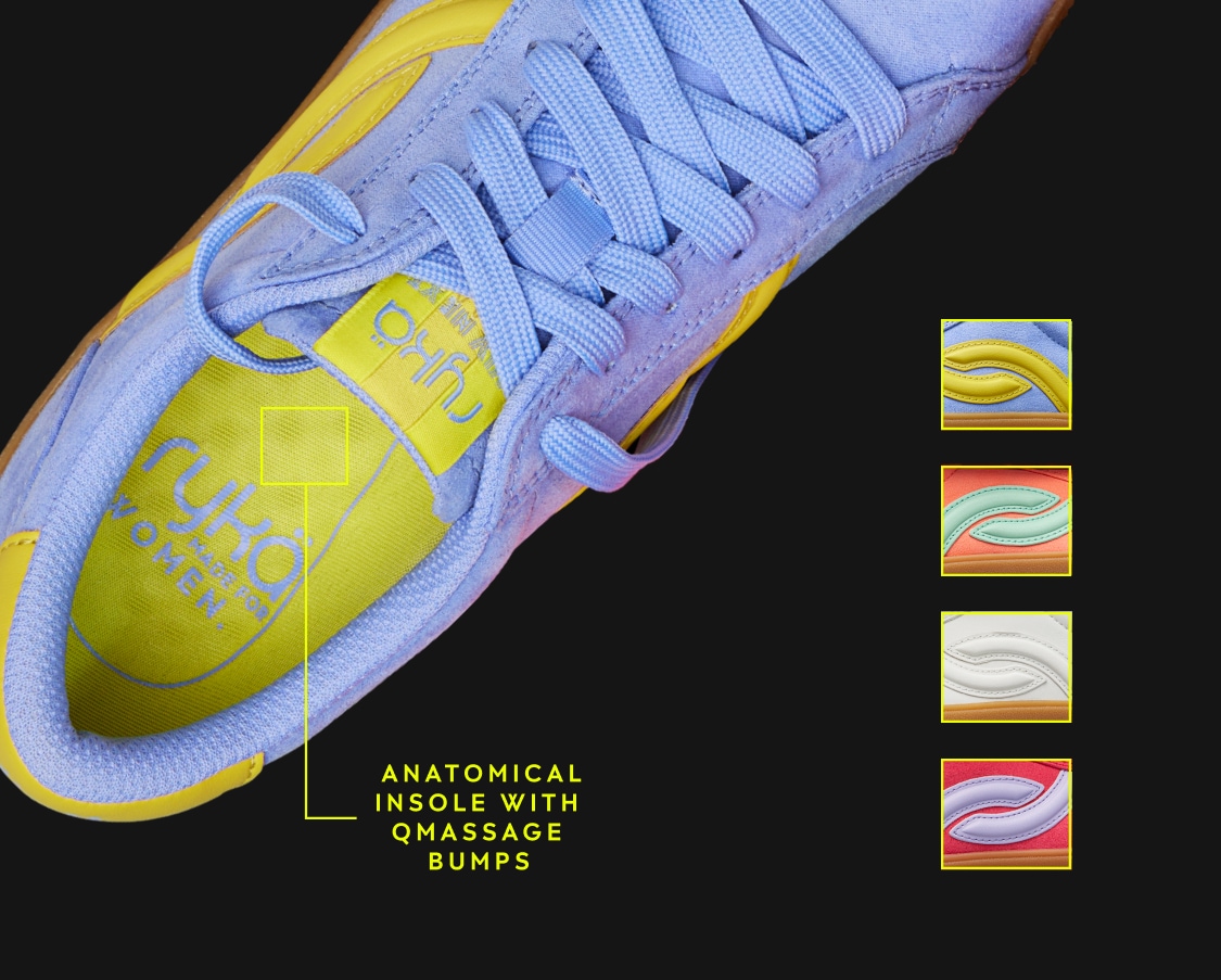 ANATOMICAL INSOLE WITH QMASSAGE BUMPS.