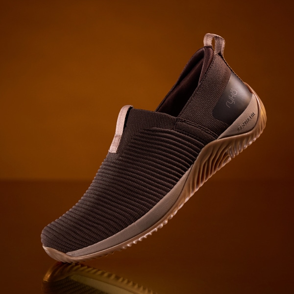 a brown Rykä shoe on a brown background