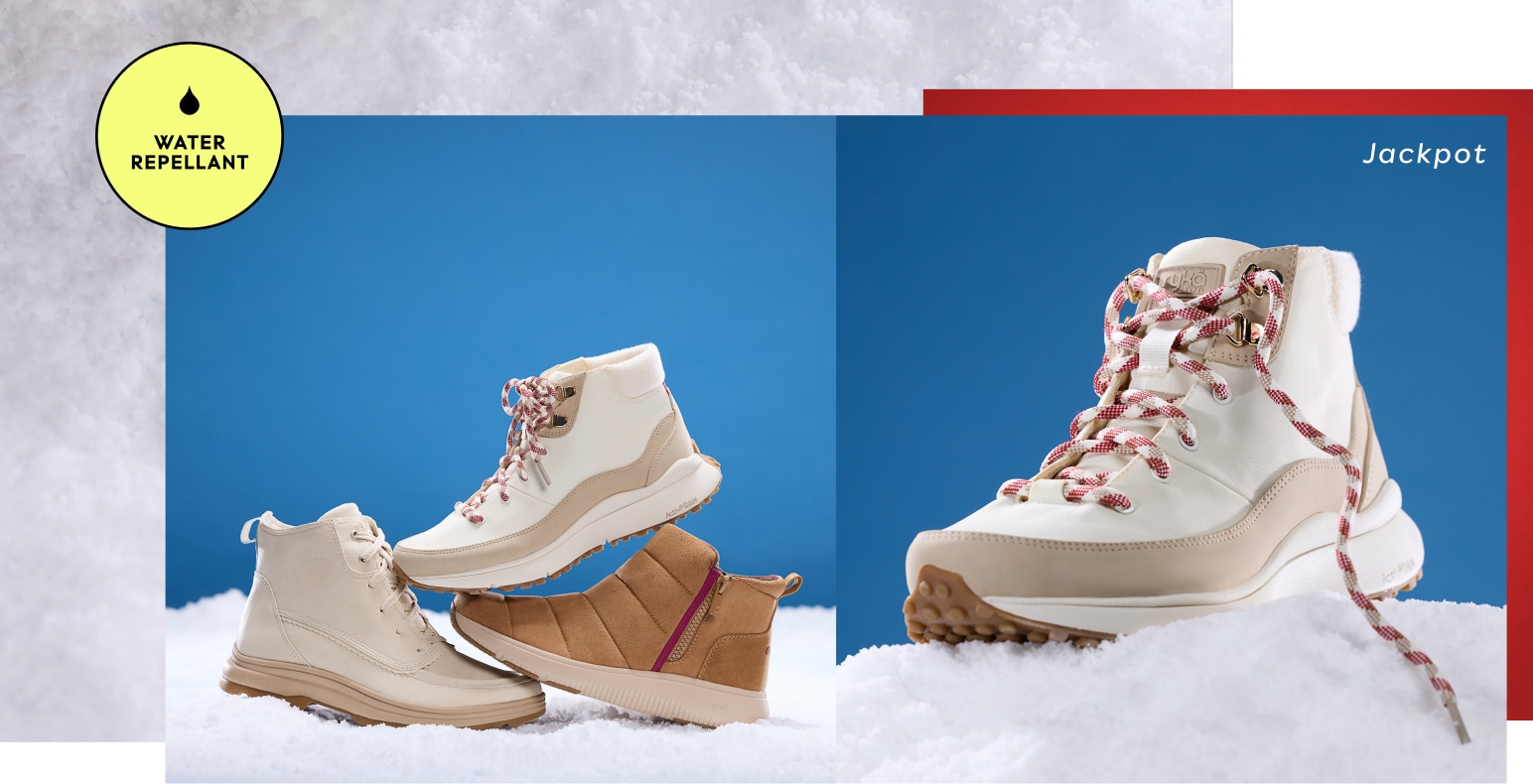 Rykä Weather Repellant shoes, with the Jackpot shoe showcased