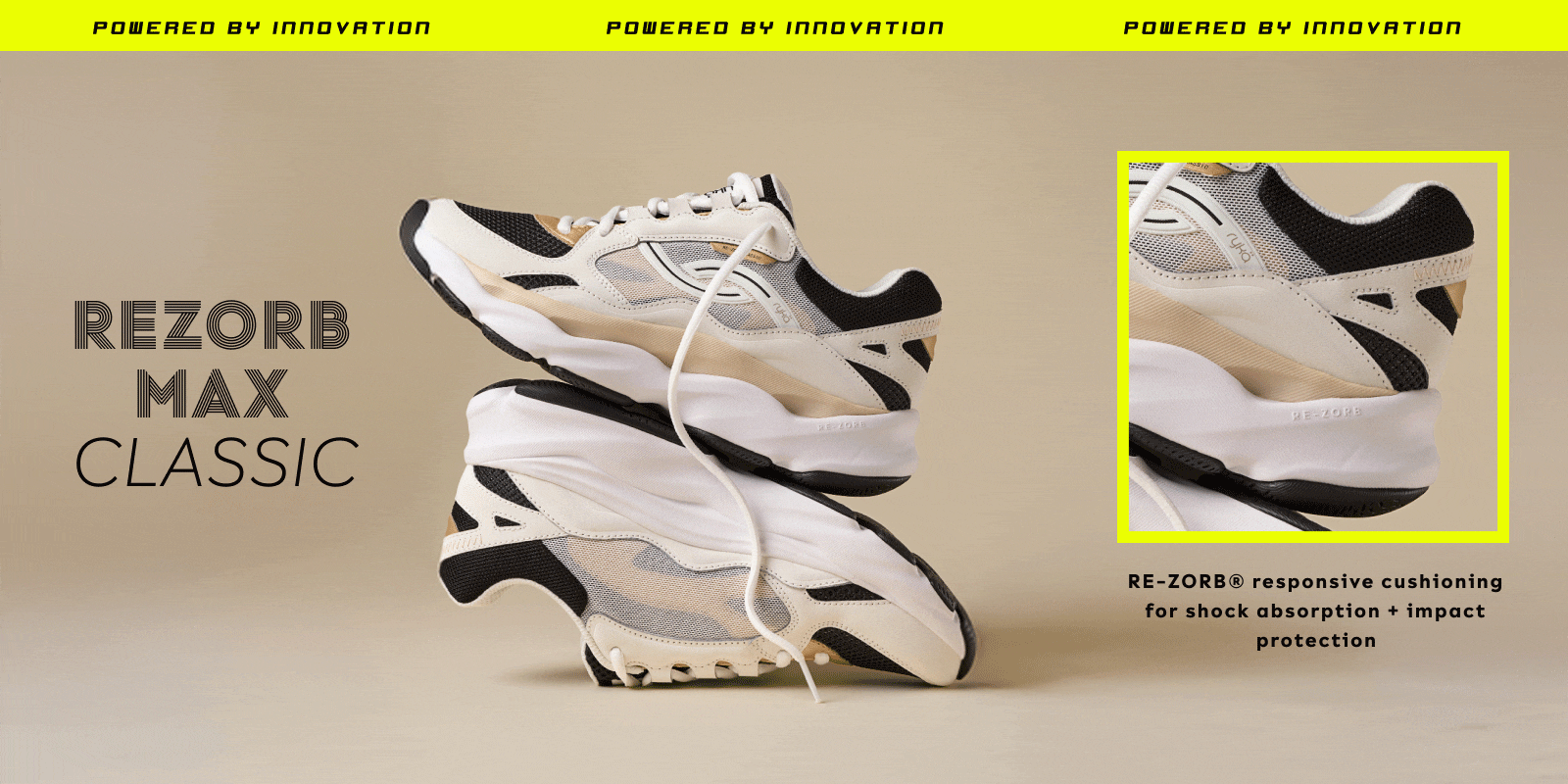 REZORB MAX CLASSIC GIF showcasing the features of the shoe