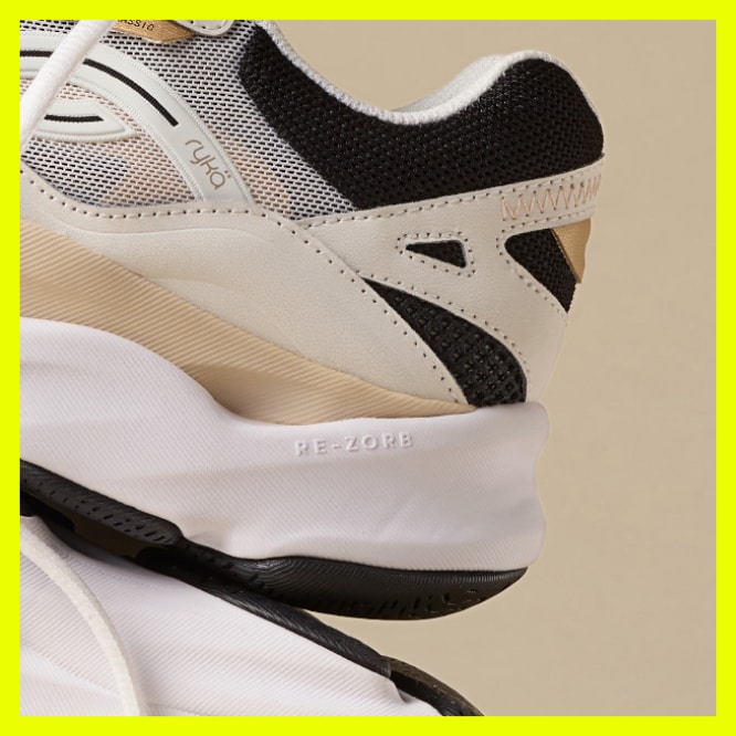 an image of the REZORB MAX CLASSIC shoe showcasing the features of the shoe