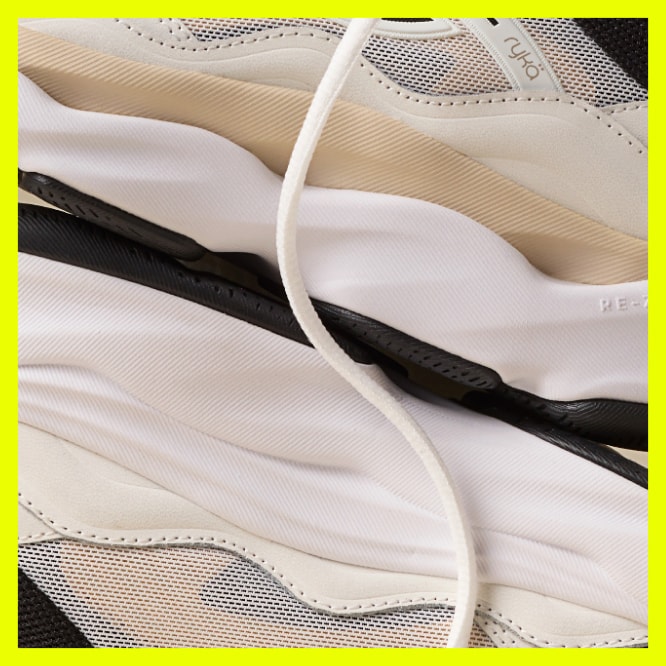 an image of the REZORB MAX CLASSIC shoe showcasing the features of the shoe