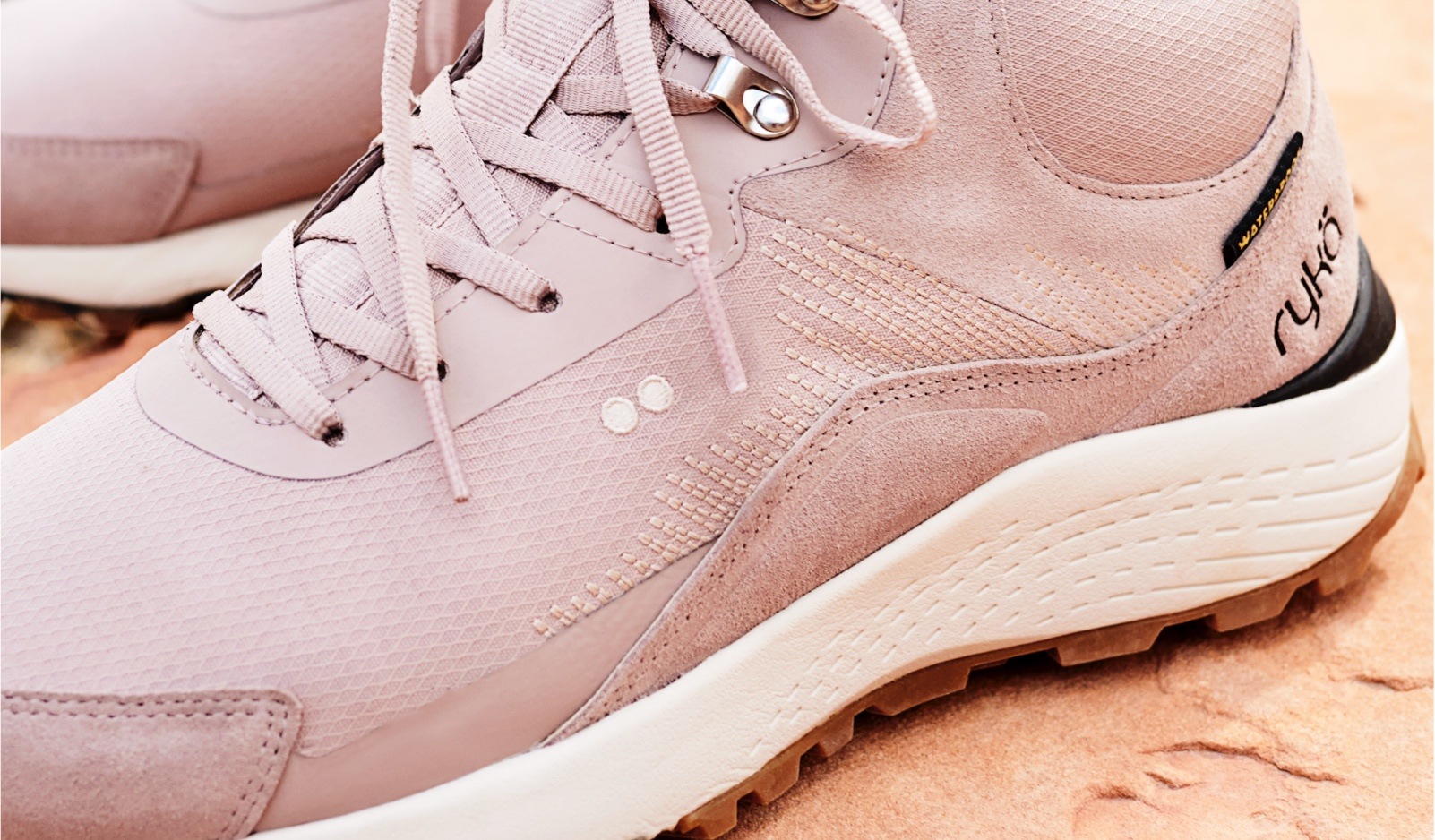 close up of a light pink Ryka shoe