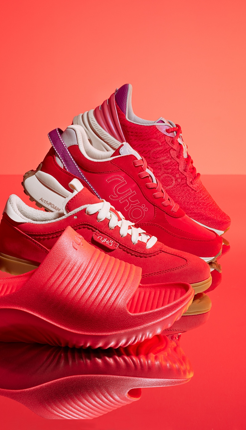 red sneakers