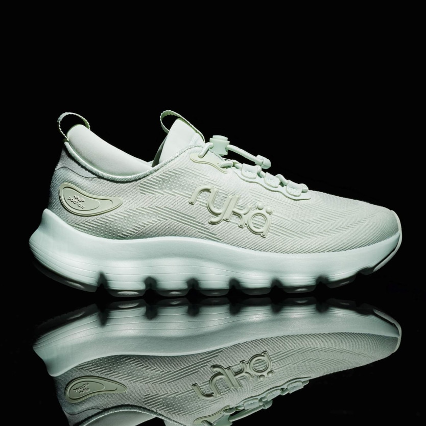 A Rykä Podflow EZ shoe on a black background