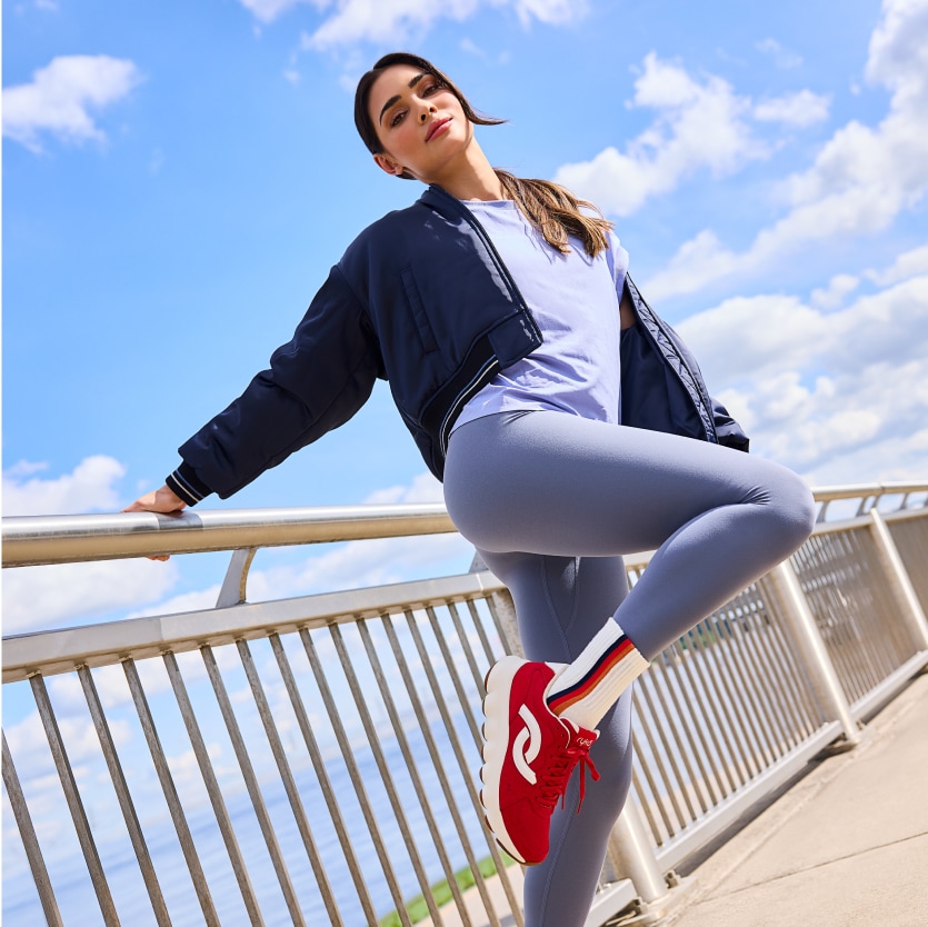 A model wearing Rykä Podflow shoes