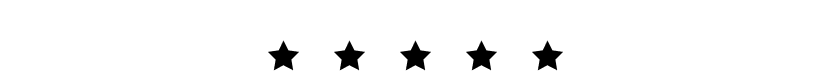 5 black stars on a white background.