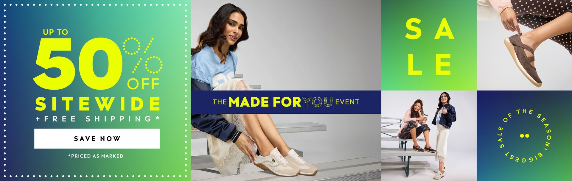 Up to 50% off sitewide plus free shipping