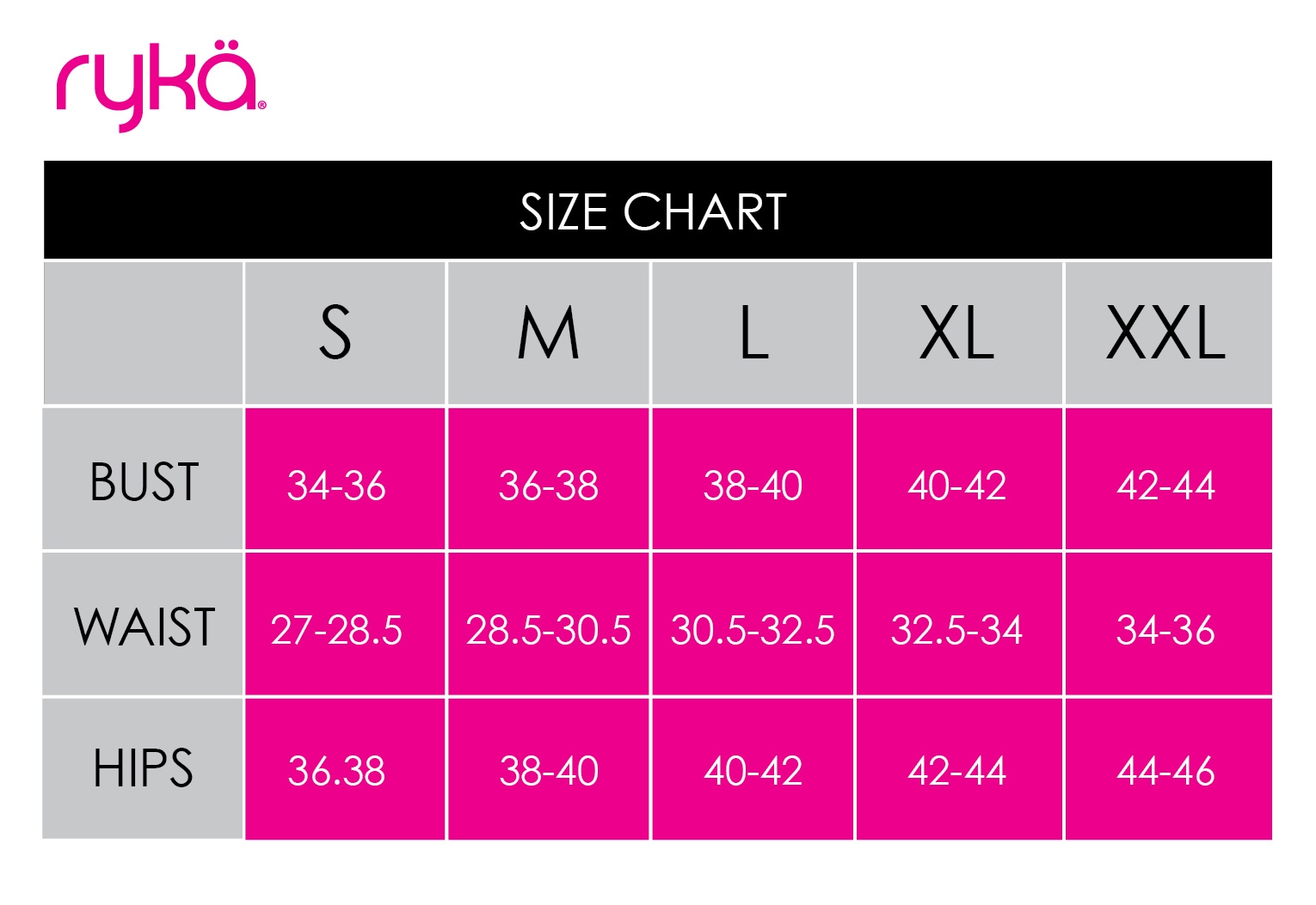 Ryka sports bra sizing sale