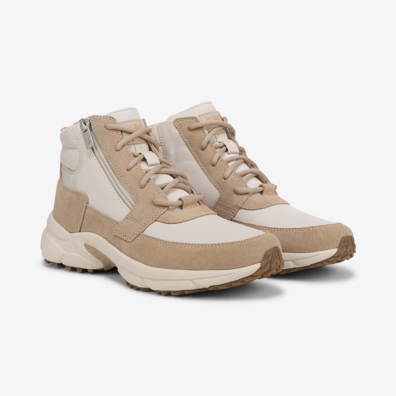 Ryka Sincere Lace Up Boot Boots Latte Brown Fabric/Suede Suede/leather 5.5 M Arch Support, Lightweight