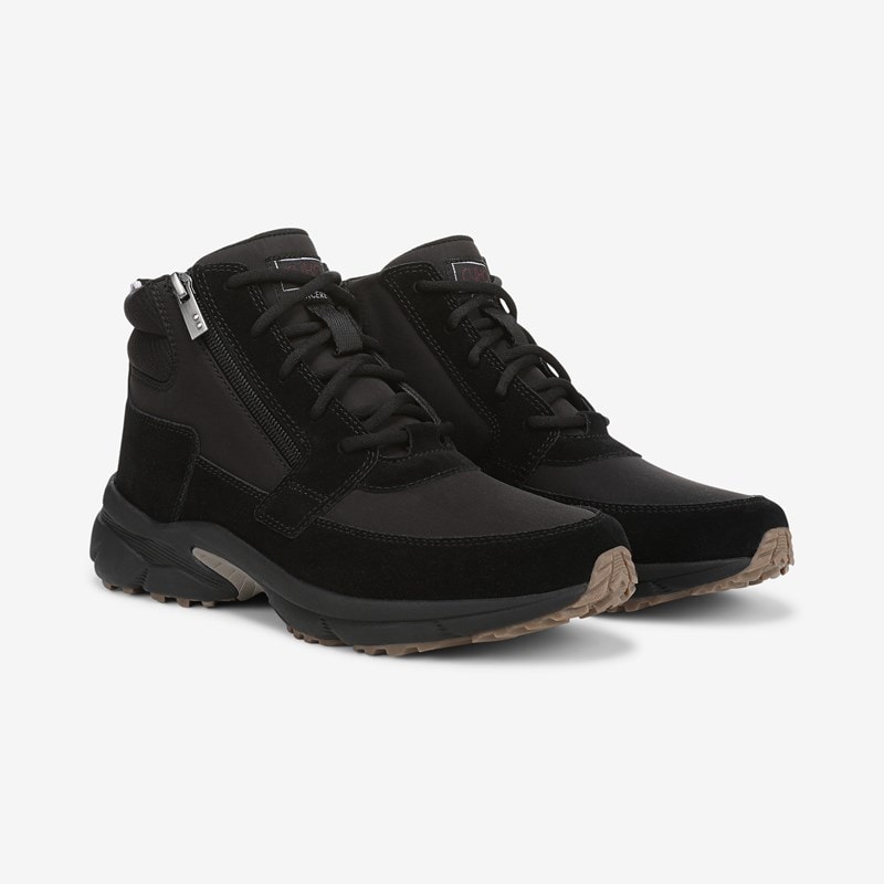 Ryka Sincere Lace Up Boot Boots Black Fabric/Suede Suede/leather 7.5 M Arch Support, Lightweight