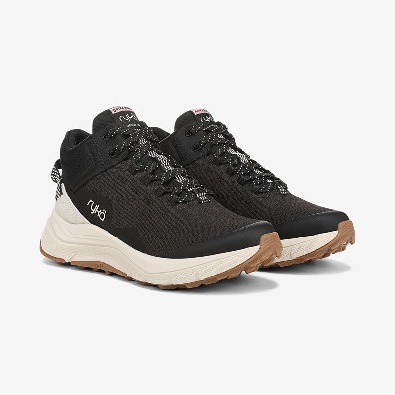 Ryka Upside Tr Lace Up Boot Boots Black Fabric 7.5 M Arch Support, Lightweight