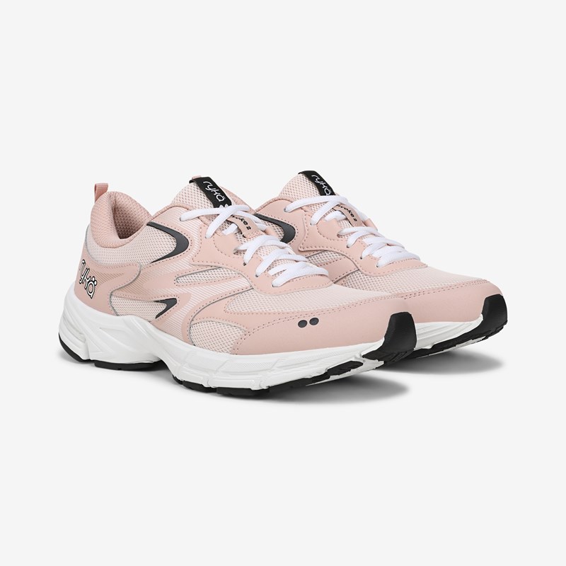 Ryka Invoke 2 Walking Sneakers Dusty Peach Leather/Mesh 8.5 W Arch Support, Lightweight