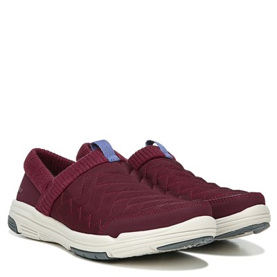 maroon slip on sneakers