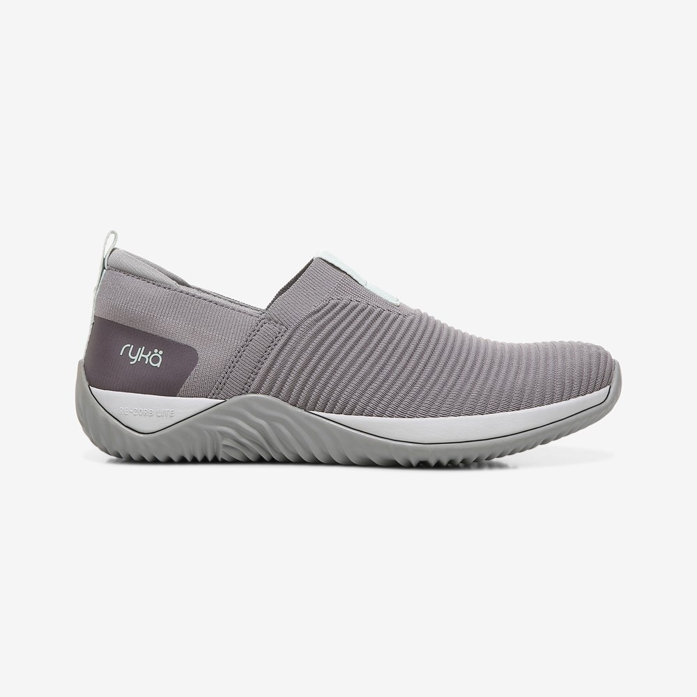 Women's Ryka, Echo Knit Slip-On Sneaker Grey 11 W