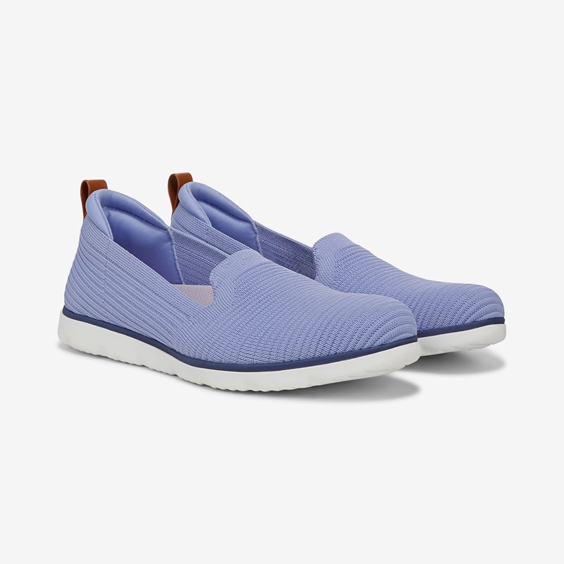 Ryka Effortless Slip On Shoes Wildflower Blue Knit Fabric 6.5 W Arch Support
