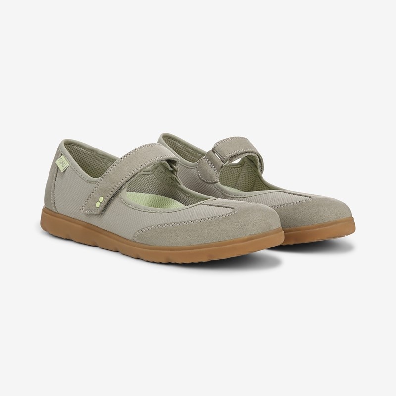 Ryka Effortless Mary Jane Shoes Abbey Green Microfiber Fabric Fabric/suede 6.5 W Arch Support