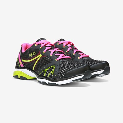 RYKÄ Flextra Damen Tanz Sport Fitness Schuh Sneaker Freizeit Schnürer schwarz 