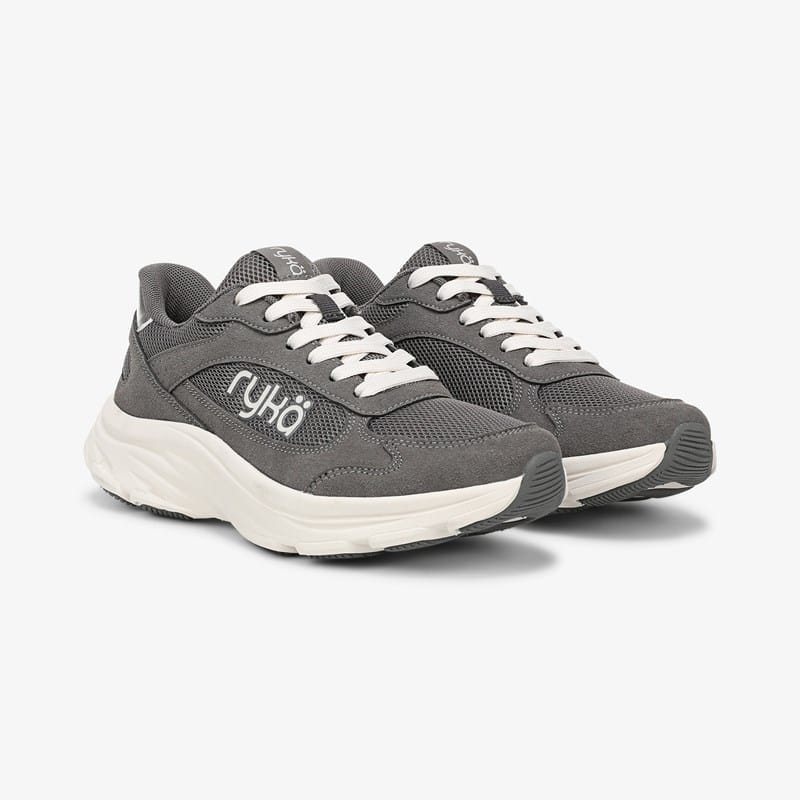 Ryka Devine Max Classic Walking Sneakers Granite Grey Mesh/Faux Suede Suede/synthetic 6.5 W