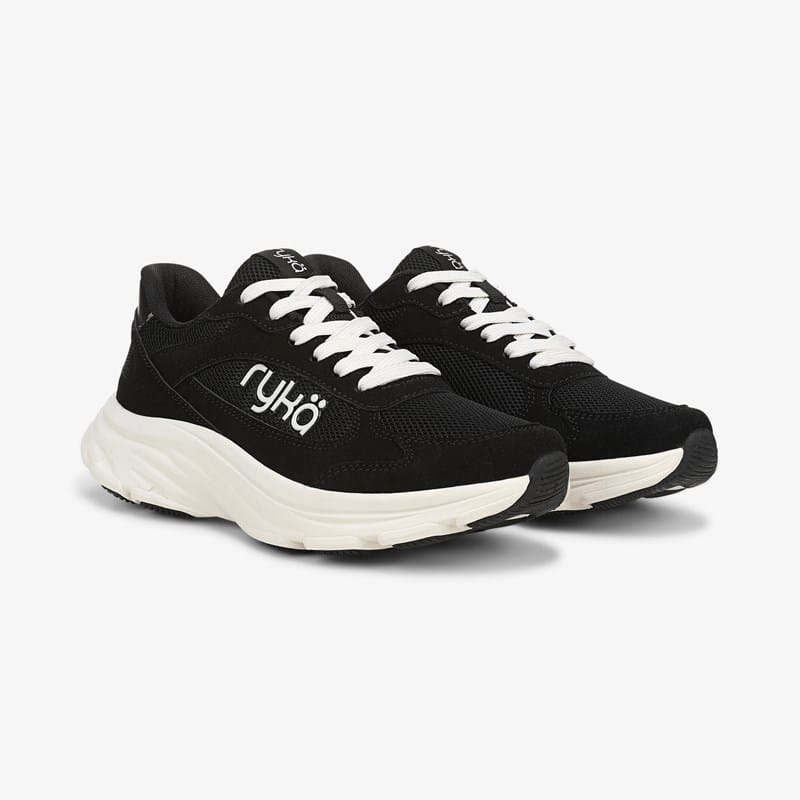 Ryka Devine Max Classic Walking Sneakers Black Mesh/Faux Suede Suede/synthetic 8.5 M