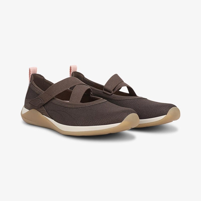 Ryka Era Mary Jane Shoes Fudge Brown Mesh Fabric/leather 7.5 M