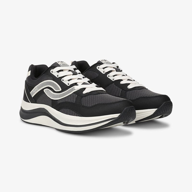 Ryka Gratify Walking Sneakers Black Leather/Mesh 5.5 M
