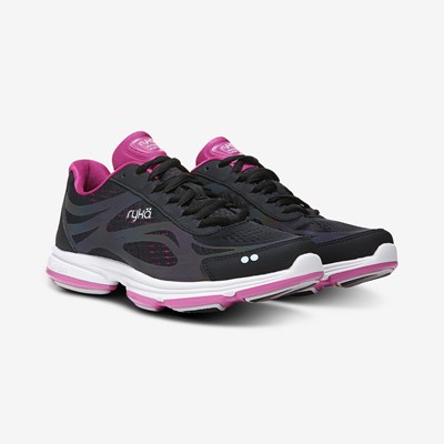 Sky Walk Walking Shoe in Black/Pink | Rykä