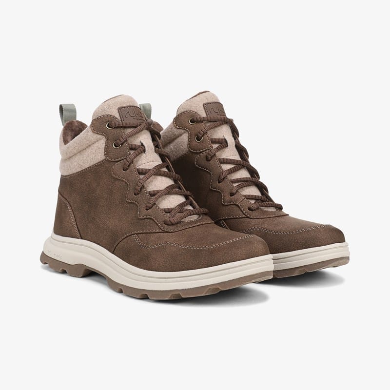 Ryka Bismark Bootie Boots Acorn Brown Faux Leather/Wool 9.0 M