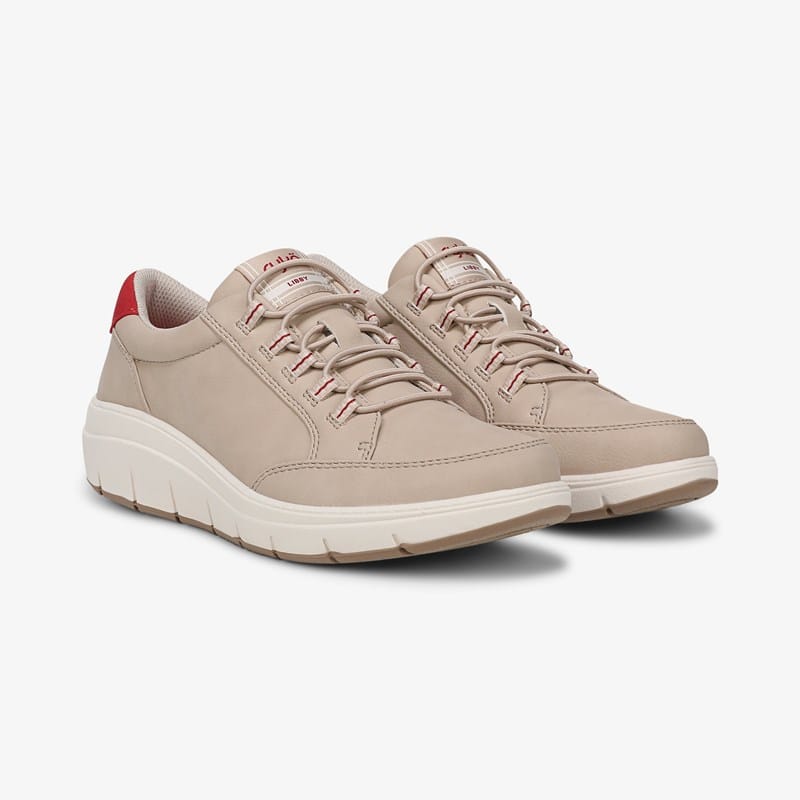 Ryka Libby Slip On Sneakers French Beige Faux Leather Fabric/leather 7.0 M Lightweight