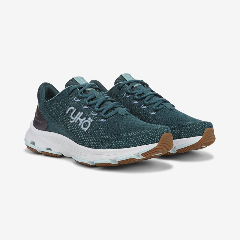 Ryka Devotion X Walking Sneakers Dark Sea Green Mesh Fabric 10.0 M Arch Support