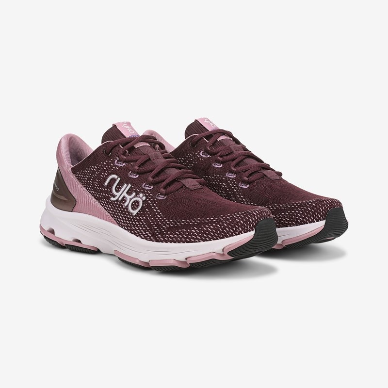 Ryka Devotion X Walking Sneakers Purple Fig Mesh Fabric 5.0 M Arch Support