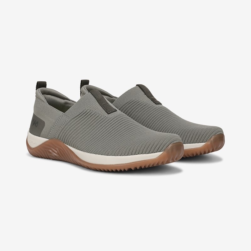 Ryka Echo Knit Slip On Sneakers Vetiver Green Knit Fabric 8.0 M Lightweight