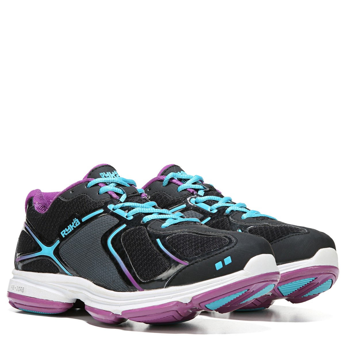 purple and blue sneakers