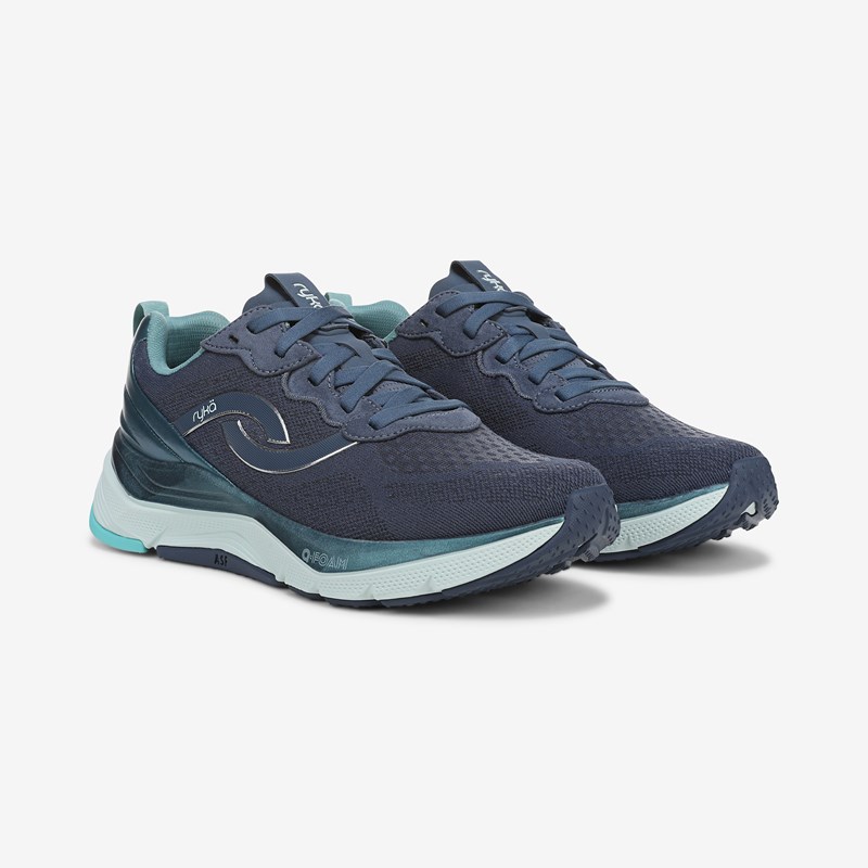 Ryka Uplift Lx Running Sneakers Vintage Blue Mesh Fabric 9.0 M Arch Support, Lightweight
