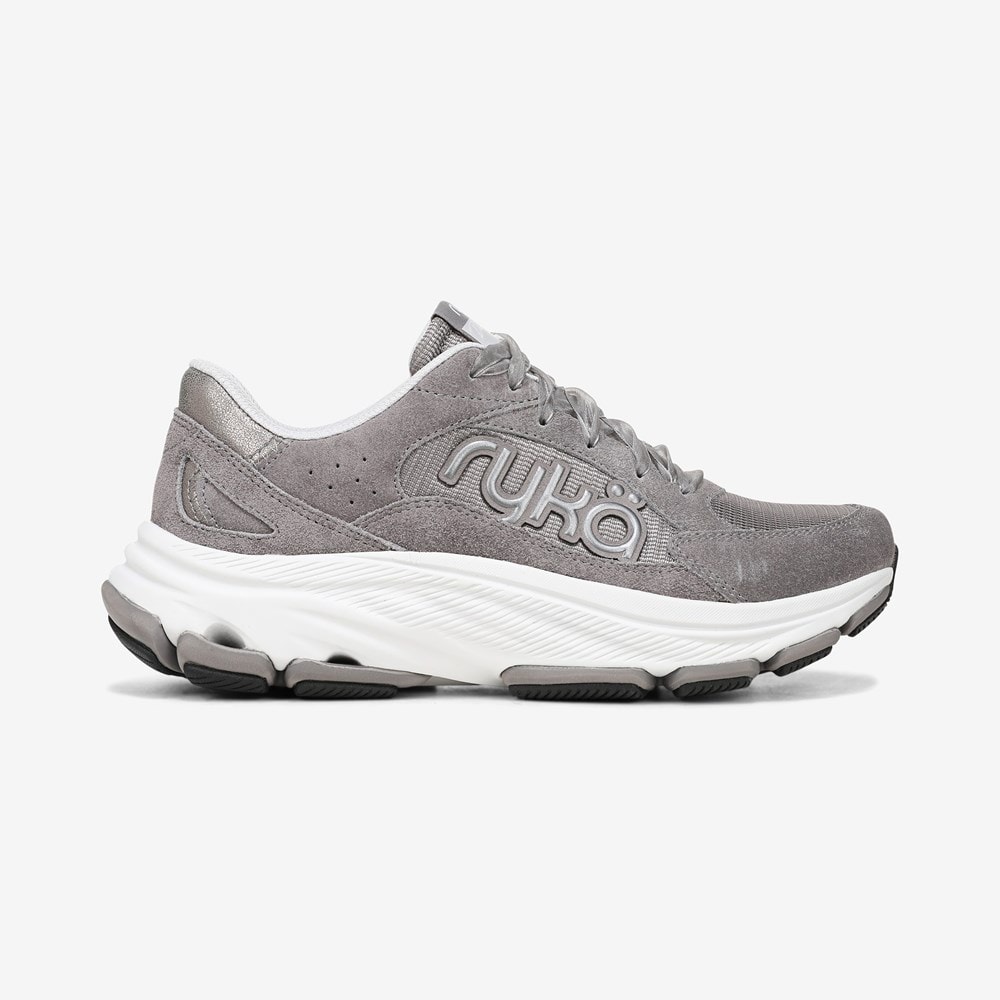 (取寄) ライカ レディース ディヴォーション X マックス クラシック ウォーキング シューズ Ryka women Devotion X Max Classic Walking Shoe Grey Suede Rykä Devotion X Max Classic Walking Sneaker | Womens Sneakers