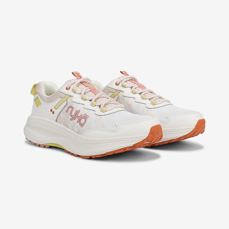 Ryka Treetop Trail Walking Sneakers White Alyssum Leather/Mesh 7.5 W Arch Support