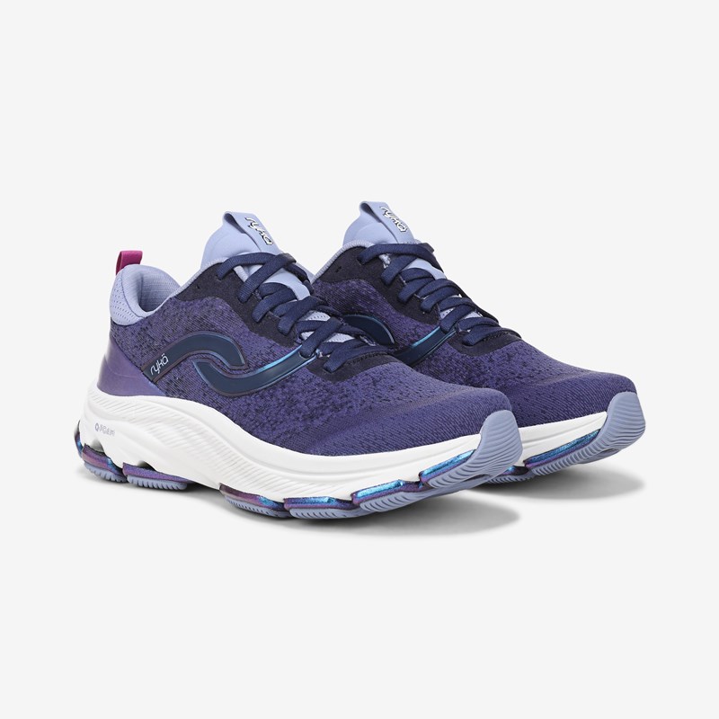 Ryka Dedicate Lx Walking Sneakers Academy Blue Mesh Fabric 9.5 M Arch Support, Lightweight