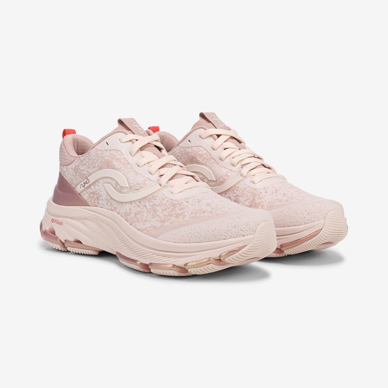 Ryka Dedicate Lx Walking Sneakers Dusty Peach Mesh Fabric 5.5 M Arch Support, Lightweight