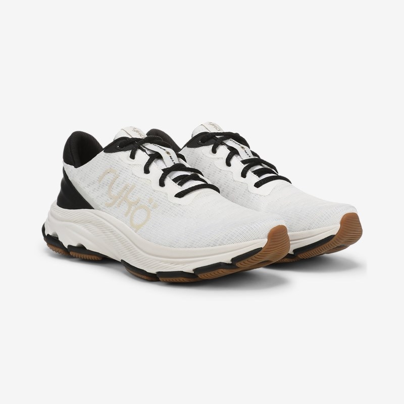 Ryka Devotion X Max Rs Shoes White Black Mesh Fabric 9.0 M Arch Support, Lightweight