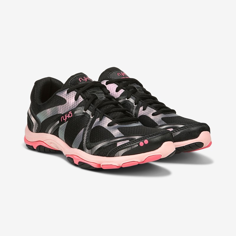 Ryka Influence Training Shoes Black/Multi Leather 11.0 M Breathable Mesh, Lightweight