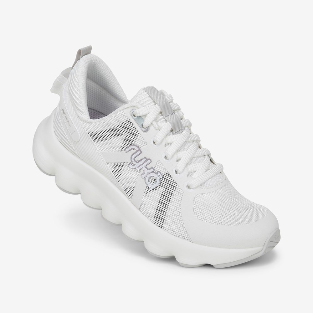 (取寄) ライカ レディース ウォーキング シューズ Ryka women Podflow W.2 Walking Shoes Brilliant White Mesh Fabric Rykä Podflow Walking Sneaker | Womens Sneakers