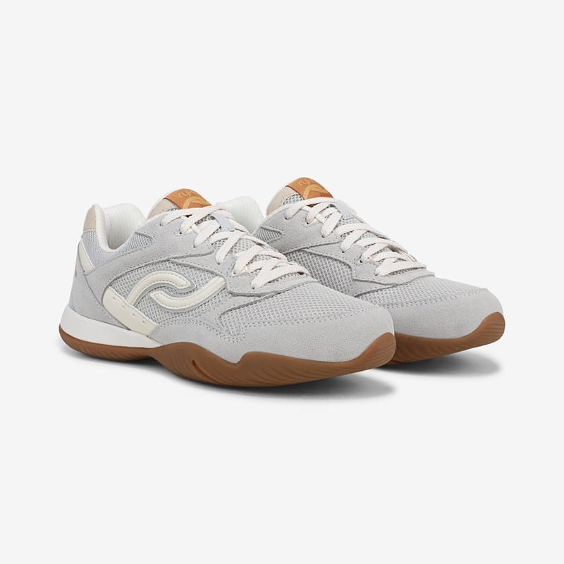 Ryka Candor Lace Up Sneakers Oyster Grey Suede/Mesh 11.0 W Arch Support