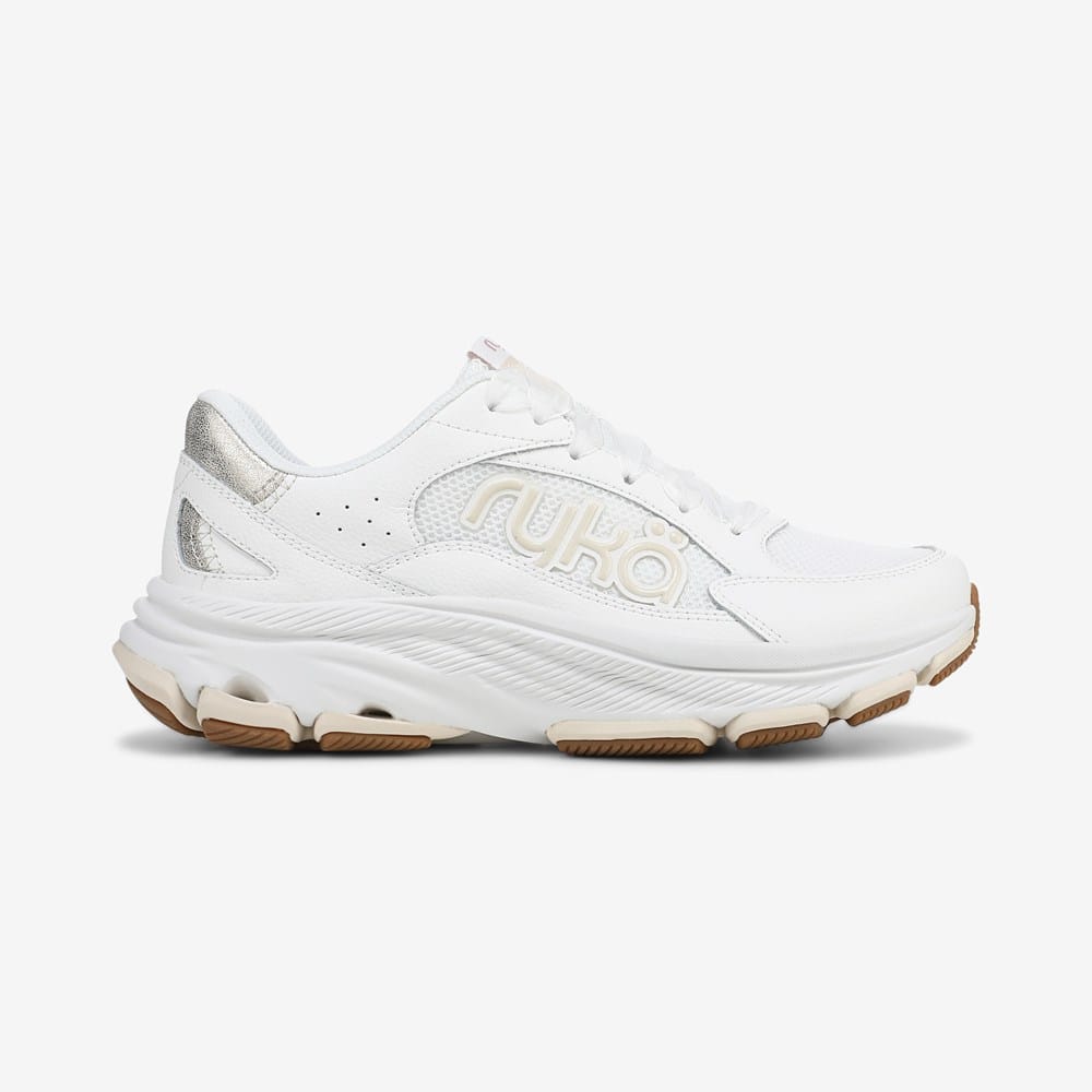 おっきーryka ホワイト/ゴールド スニーカー Rykä Devotion X Max Classic Walking Sneaker | Womens Sneakers